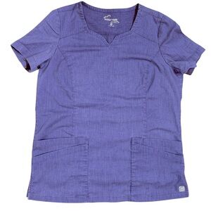 Butter-Soft Stretch V-Neck Scrub Top in Purple Women’s Size Medium